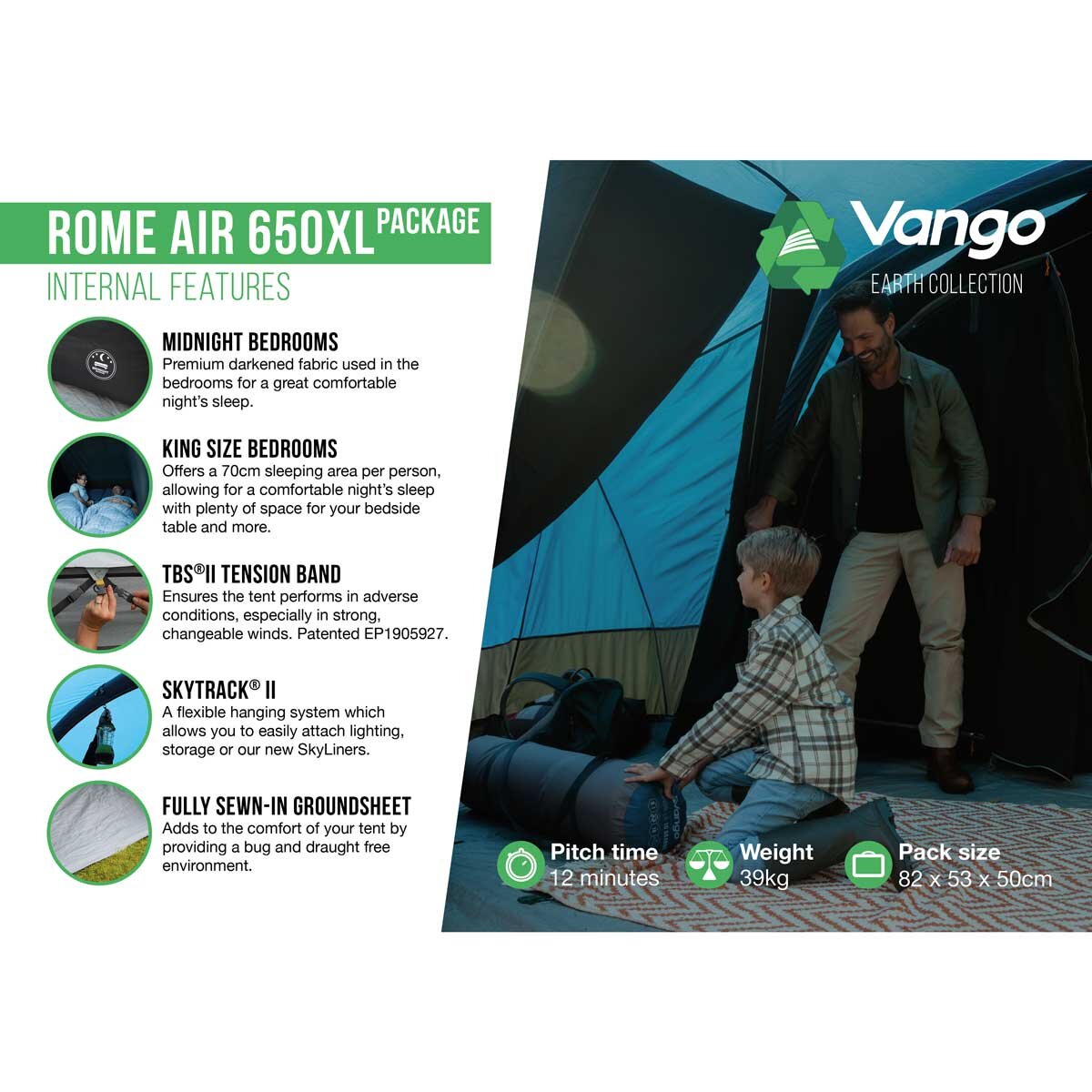 Vango Rome II Air 650 XL Tent Package, 6 Person GOODS Costco UK