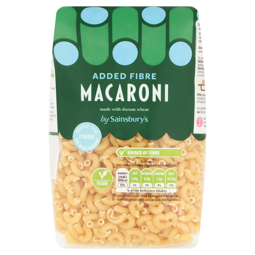 Sainsbury's High Fibre White Macaroni Pasta 500g