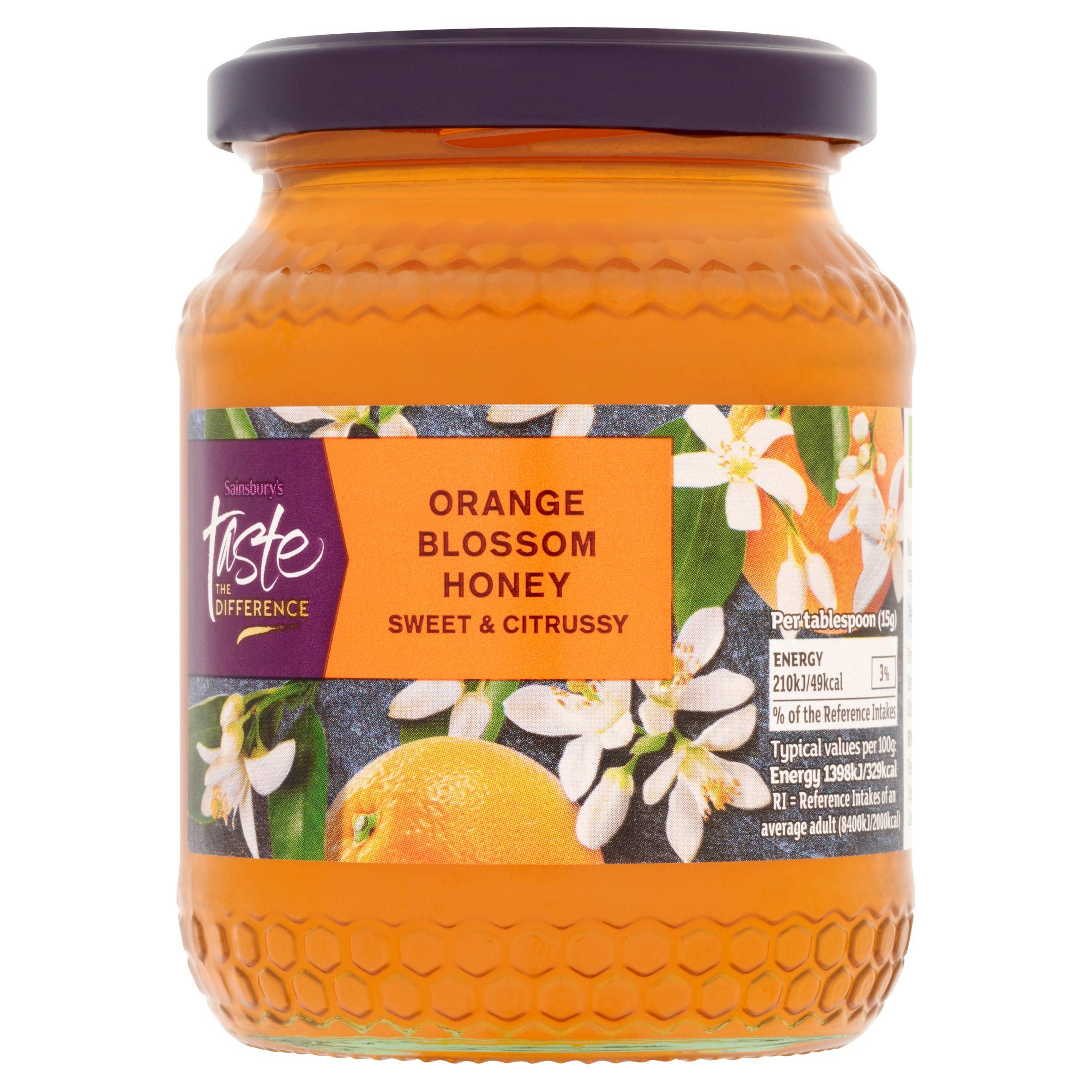 Sainsbury's Orange Blossom Honey, Taste the Difference 340g Honey Sainsburys   