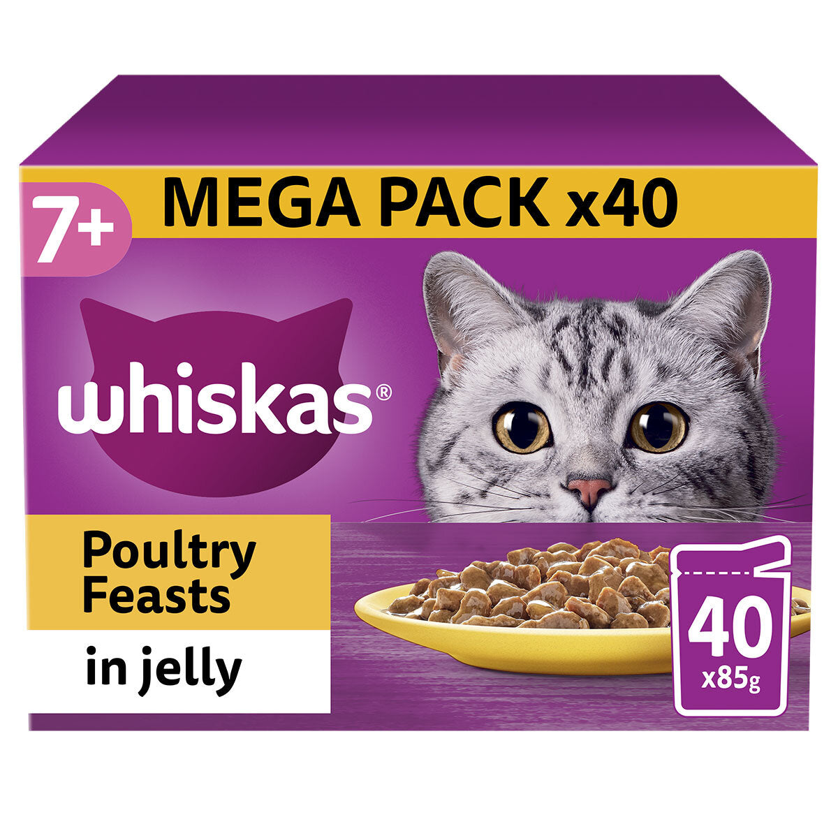 Whiskas Poultry Feast in Jelly Pouches 7+, 40 x 85g GOODS Costco UK