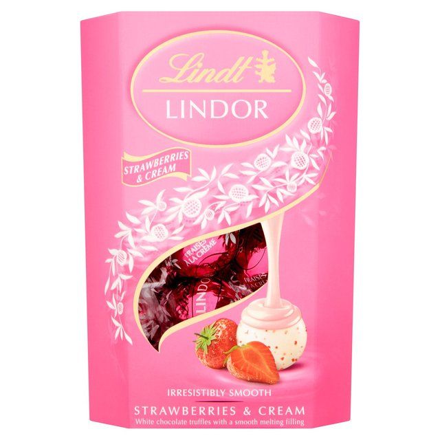 Lindt Lindor Strawberries & Cream Chocolate Truffles   200g