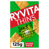 Ryvita Thins Snack It Sour Cream & Chive Flatbread Snacks 125g GOODS Sainsburys   