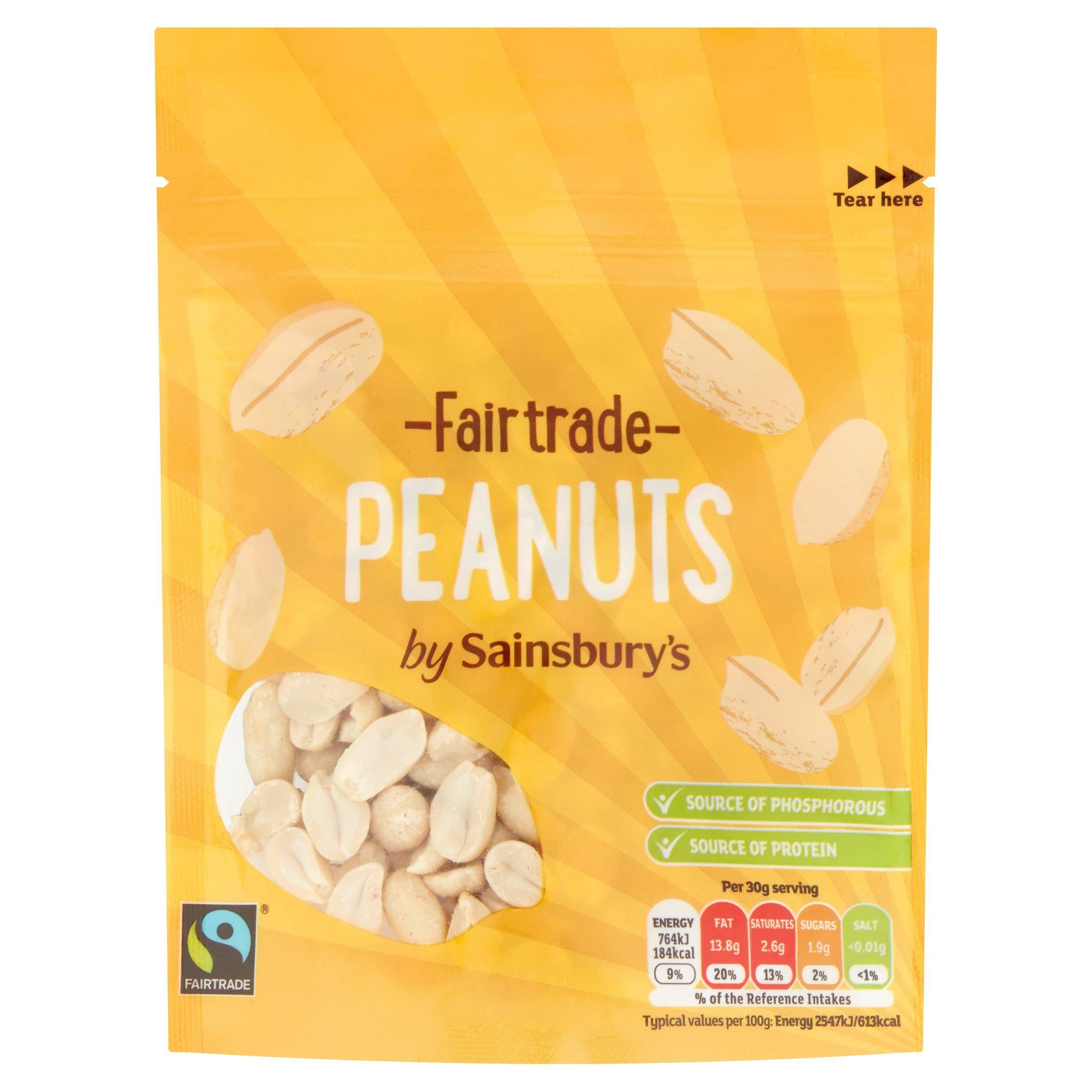 Sainsbury's Fairtrade Peanuts 100g Lunchbox snacking Sainsburys   