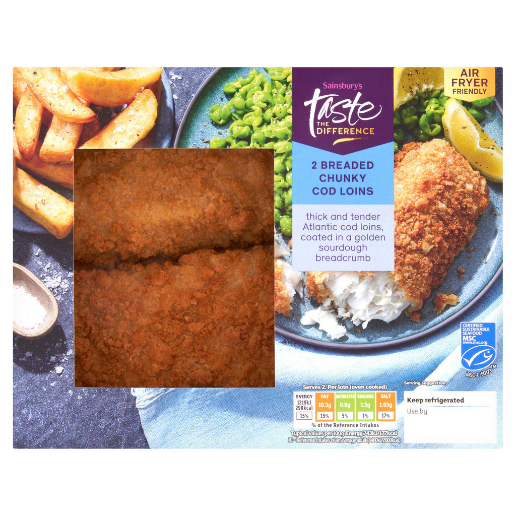 Sainsbury’s Breaded Chunky MSC Cod Loins, Taste the Difference x2 350g