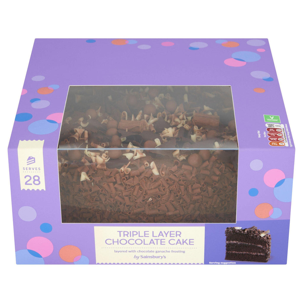 Sainsbury's Triple Layer Chocolate Birthday Celebration Cake 1.86kg (Serves 28)