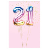 21st Balloons Birthday Card