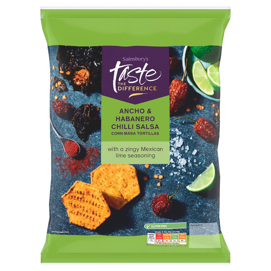 Sainsbury's Ancho & Habanero Chilli Salsa Corn Masa Tortillas, Taste the Difference 150g