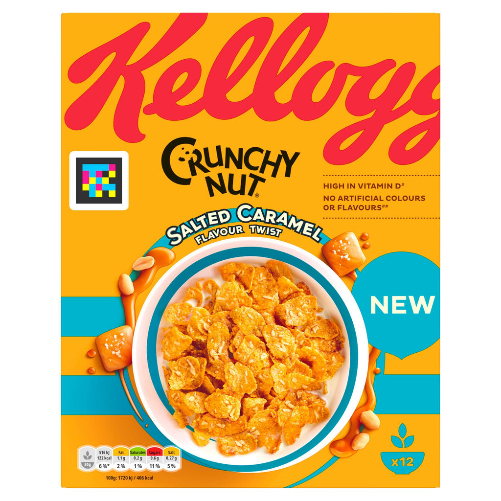 Kellogg's Crunchy Nut Salted Caramel Breakfast Cereal 375g