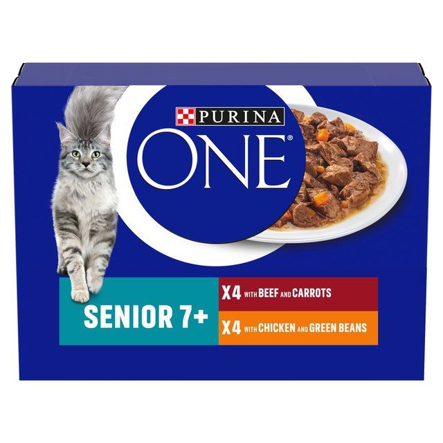 Purina One Senior 7+ Mini Fillets Chicken & Beef Wet Cat Food   8 x 85g