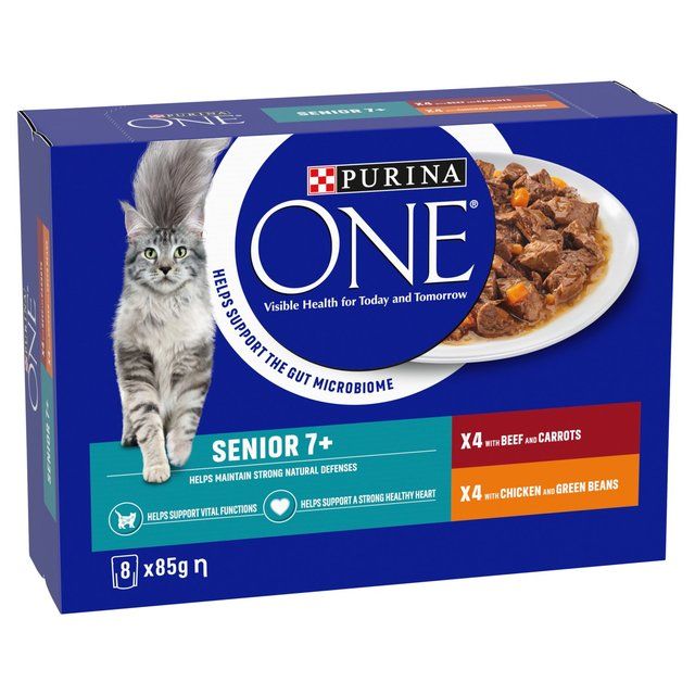 Purina One Senior 7+ Mini Fillets Chicken & Beef Wet Cat Food   8 x 85g GOODS M&S   