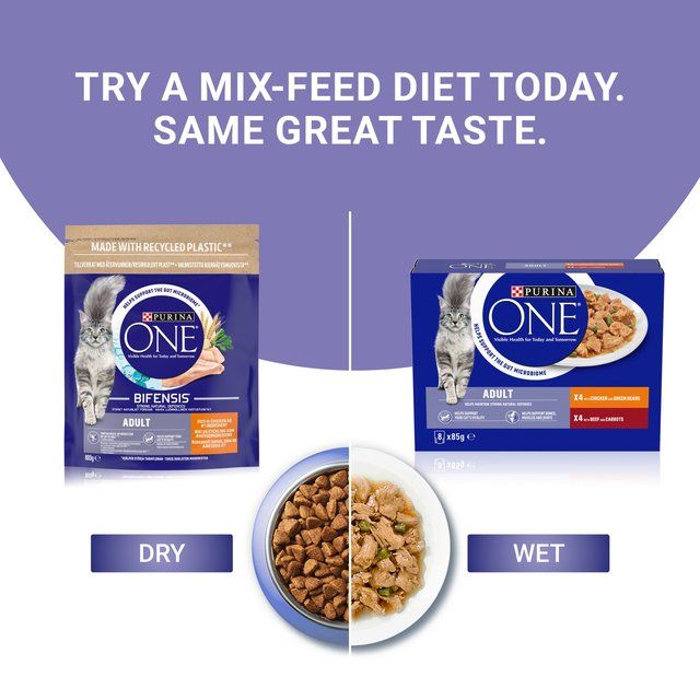 Purina One Mini Fillets Chicken & Beef Wet Cat Food   8 x 85g