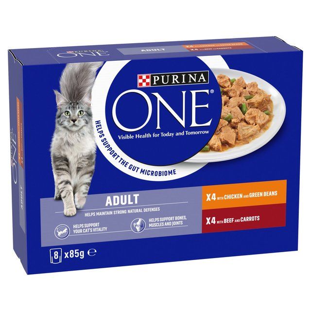 Purina One Mini Fillets Chicken & Beef Wet Cat Food   8 x 85g