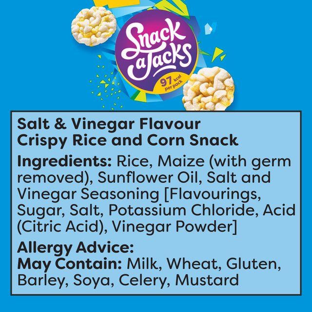 Snack a Jacks Salt &amp; Vinegar Rice Cakes   23g
