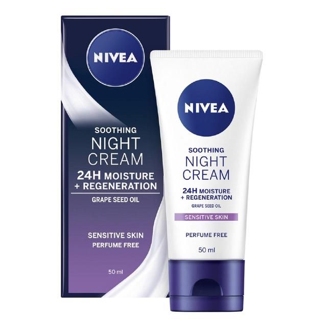 NIVEA Night Cream Face Moisturiser for Sensitive Skin   50ml