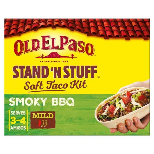 Old El Paso Mexican Stand 'N' Stuff Smoky BBQ Taco Kit with Soft Shells   350g