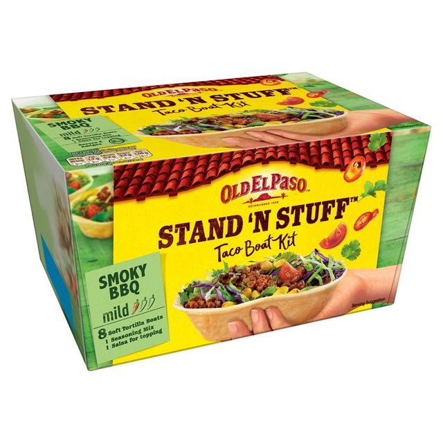 Old El Paso Mexican Stand 'N' Stuff Smoky BBQ Taco Kit with Soft Shells   350g