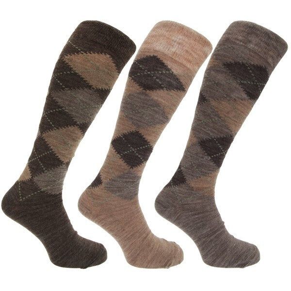 Mens Long Length Wool Blend Socks (Pack Of 3) (UK Shoe 6-11)