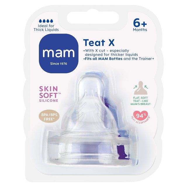 MAM Silicone Cross Cut Bottle Teats 6+ Months   2 per pack GOODS M&S   