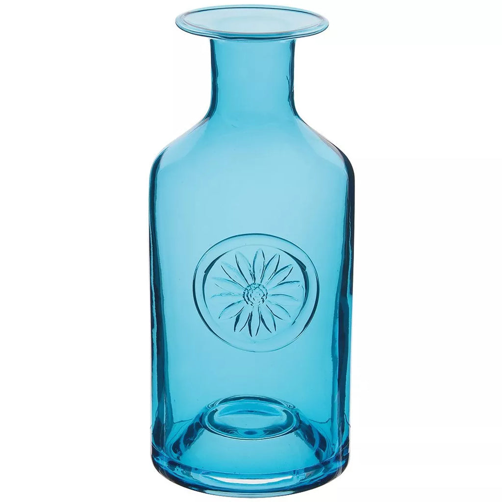 Dartington Crystal Daisy Flower Bottle Vase, Turquoise, H25cm