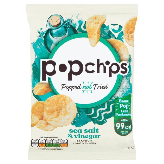 popchips Sea Salt & Vinegar Crisps   23g