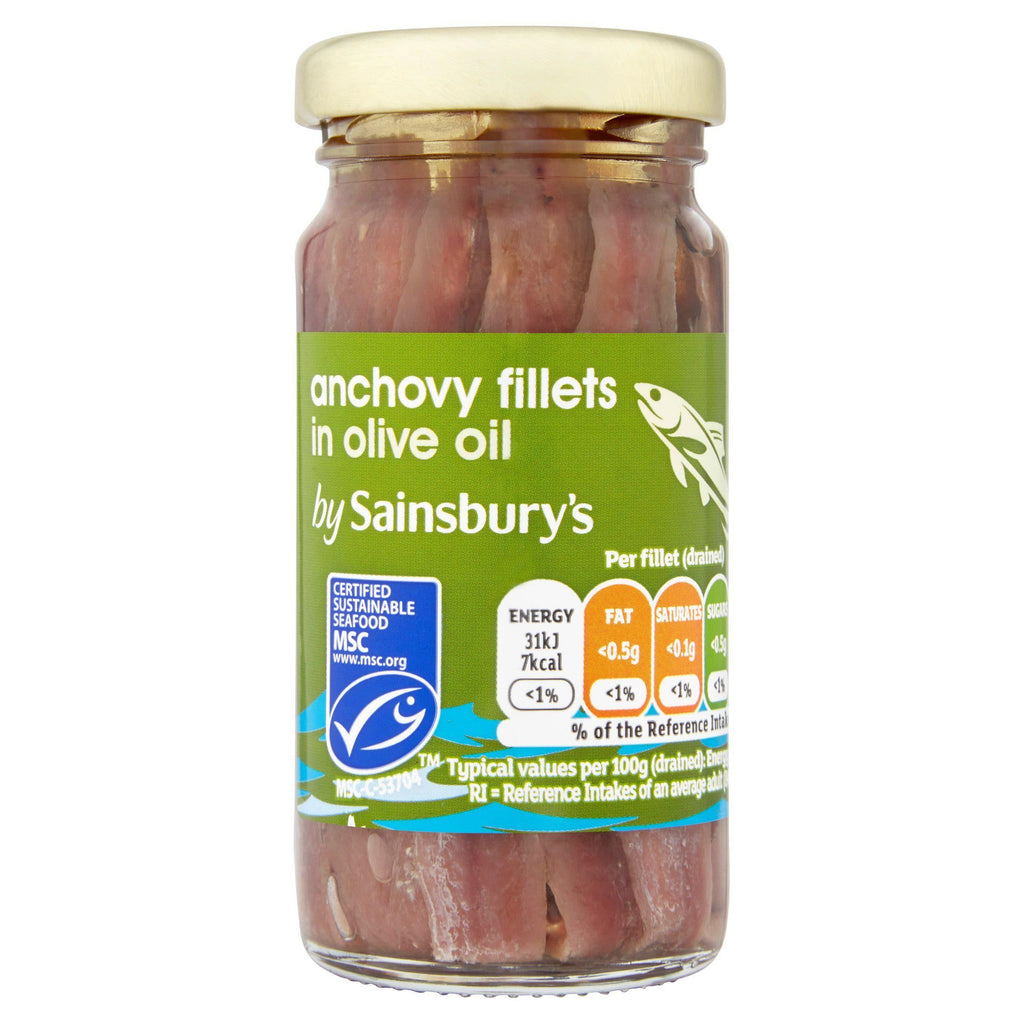 Sainsbury's Anchovy Fillets in Olive Oil 100g (60g*)