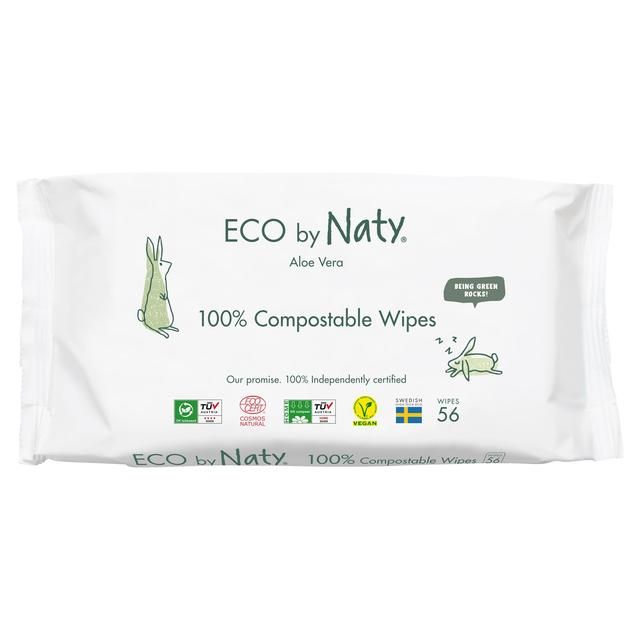 Naty Eco Wipes with Aloe Vera   56 per pack