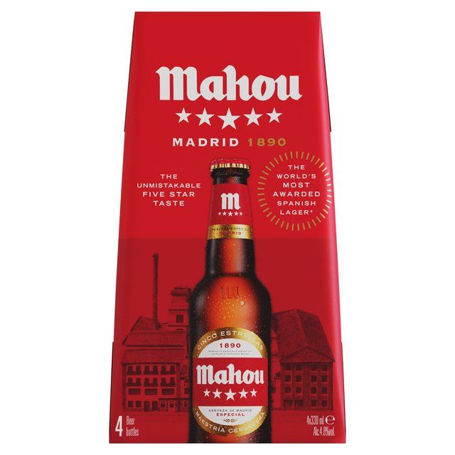 Mahou Cinco Estrella Lager Beer   4 x 330ml