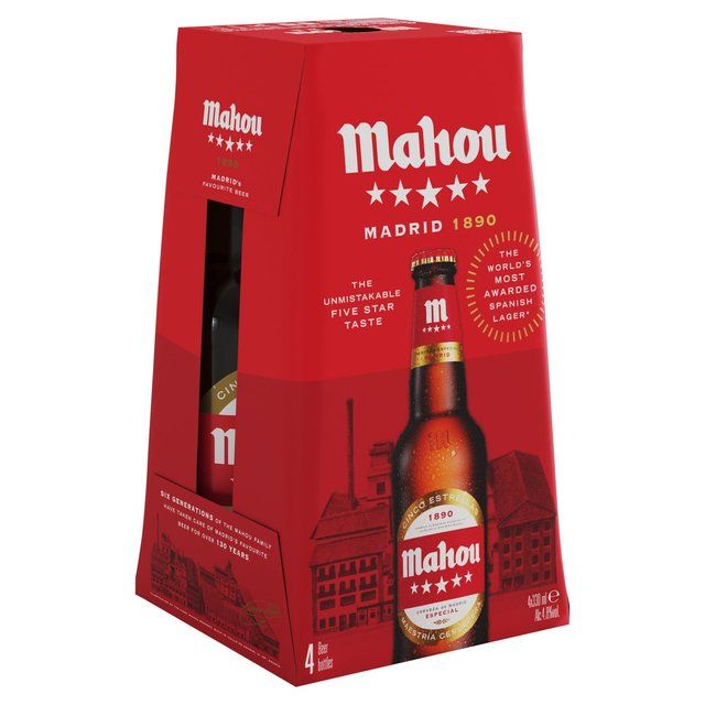 Mahou Cinco Estrella Lager Beer   4 x 330ml