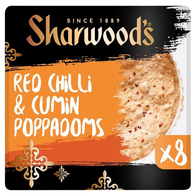 Sharwood's Spicy Chilli & Cumin Poppadoms   8 per pack GOODS M&S   