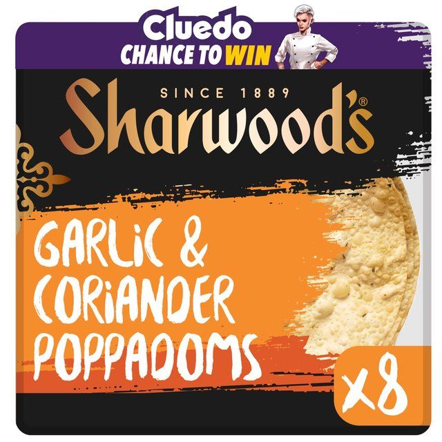 Sharwood's Garlic & Coriander Poppadoms   8 per pack