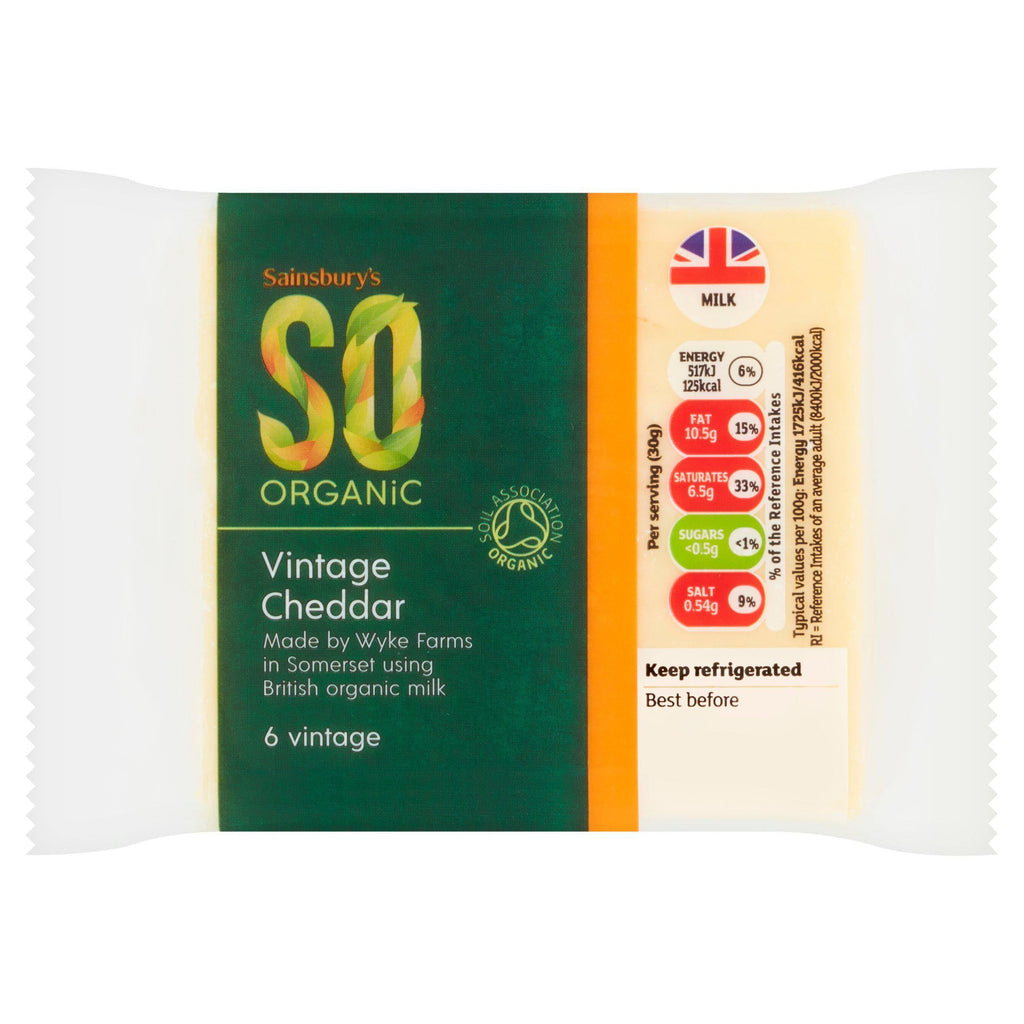 Sainsbury's Vintage Cheddar, SO Organic 270g