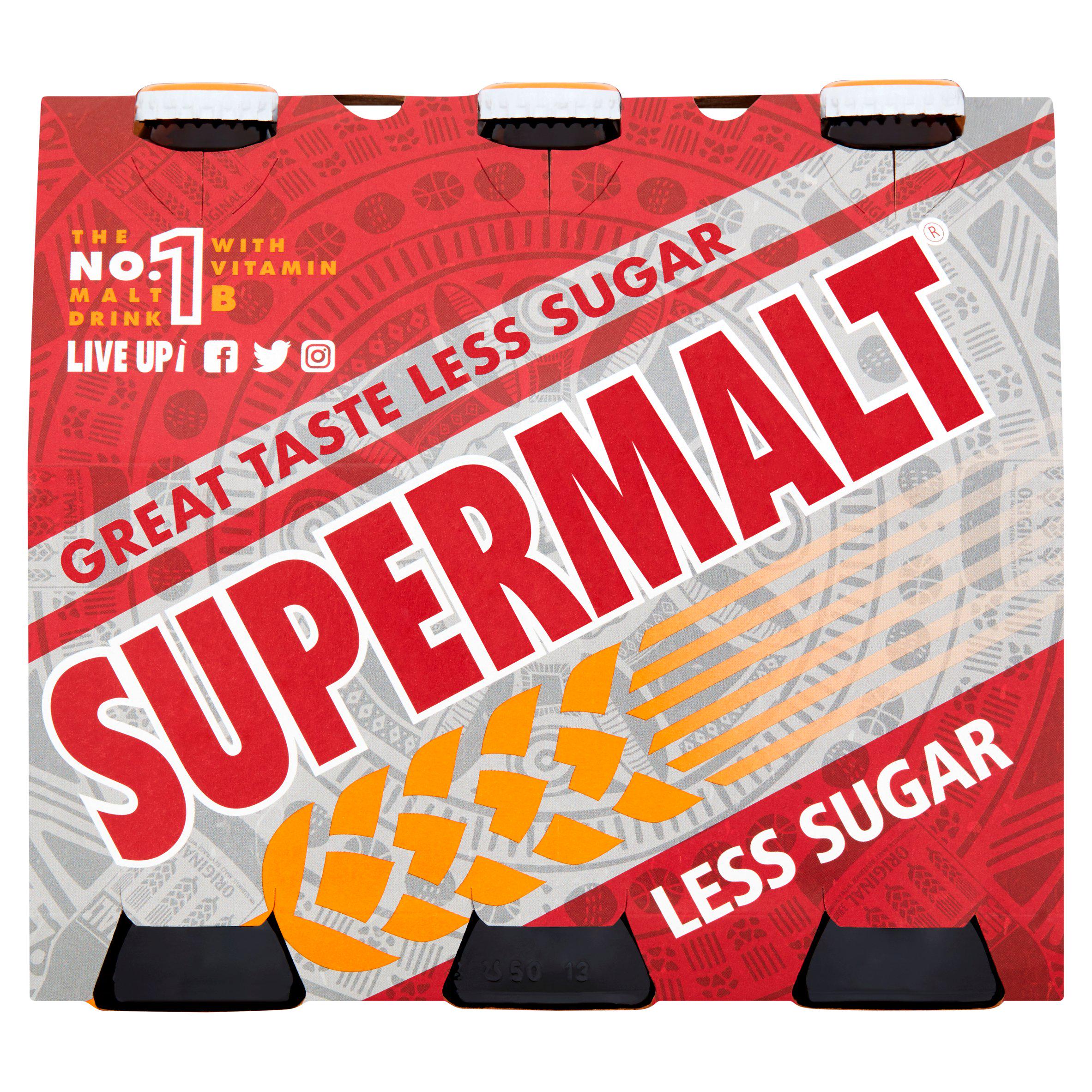 Supermalt Less Sugar Non-Alcoholic Malt Beverage with B Vitamins 6x330ml GOODS Sainsburys   