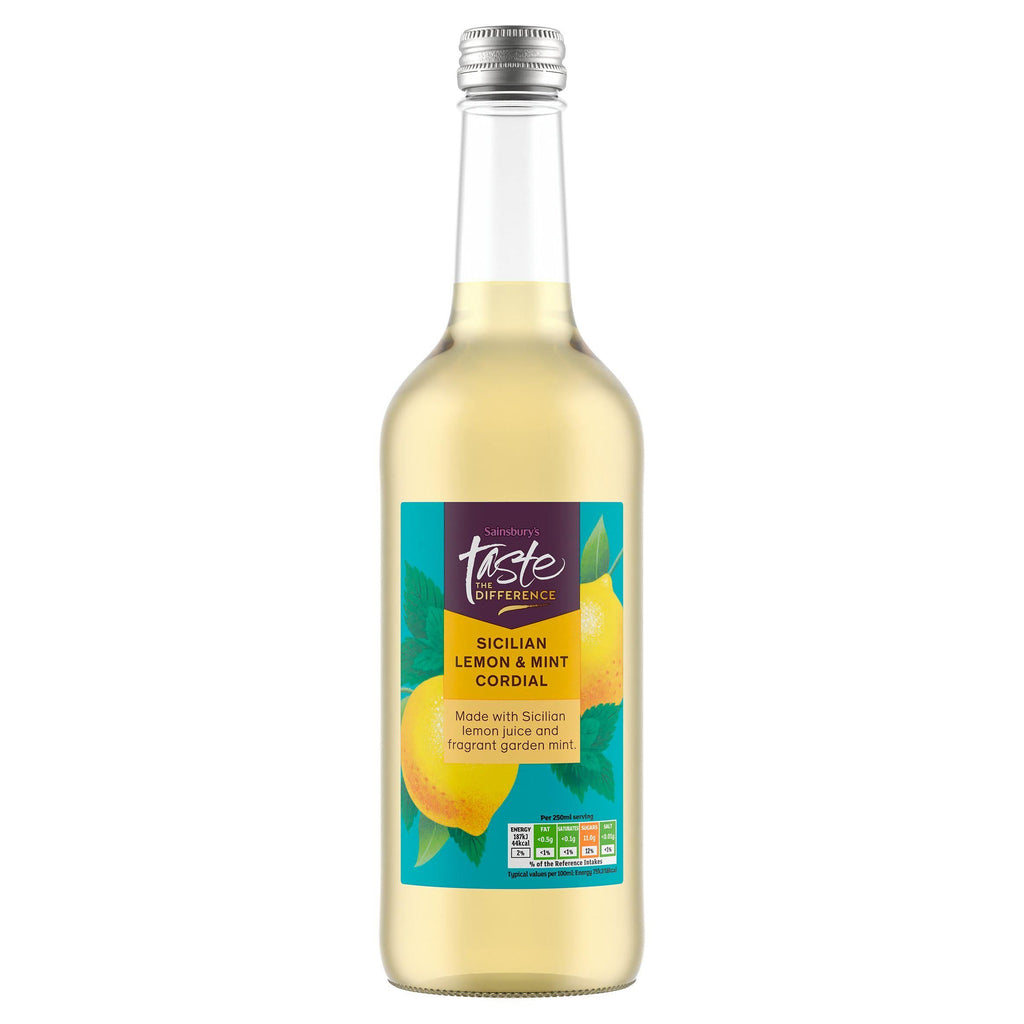 Sainsbury's Sicilian Lemon & Mint Cordial, Taste the Difference 500ml