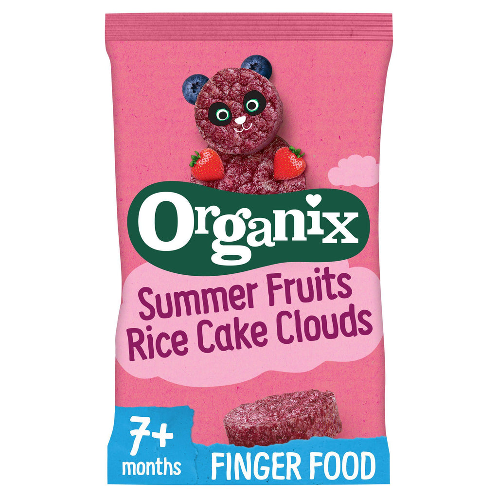 Organix Summer Fruits Rice Cake Clouds Organic Baby Snacks 7 months+ 40g