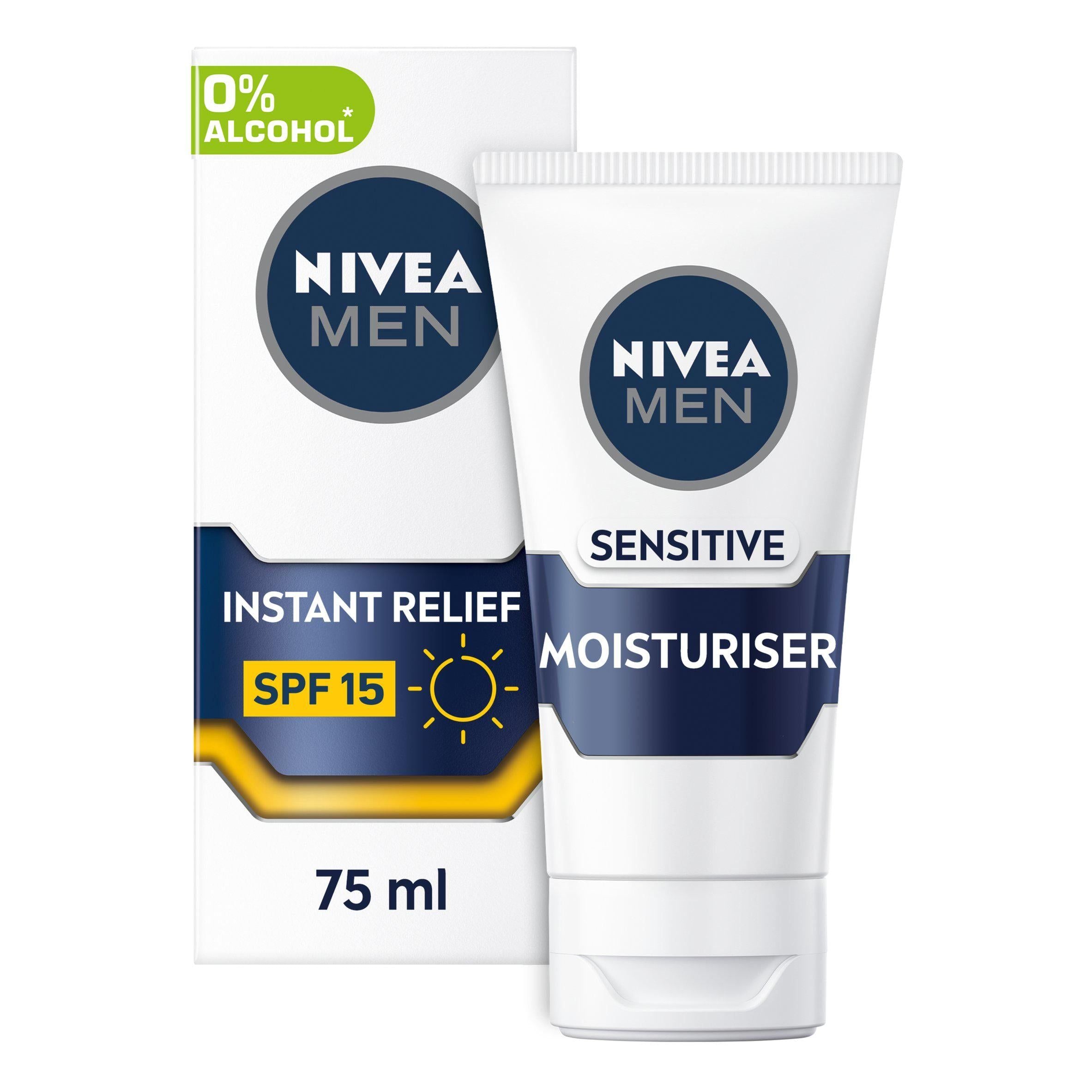 Nivea Men Sensitive Face Moisturiser SPF 15 75ml GOODS Sainsburys   