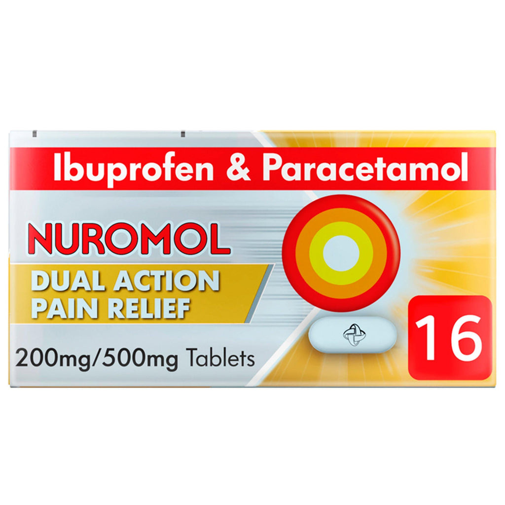 Nuromol Dual Action Pain Relief Ibuprofen & Paracetamol Tablets x16 200mg - 500mg