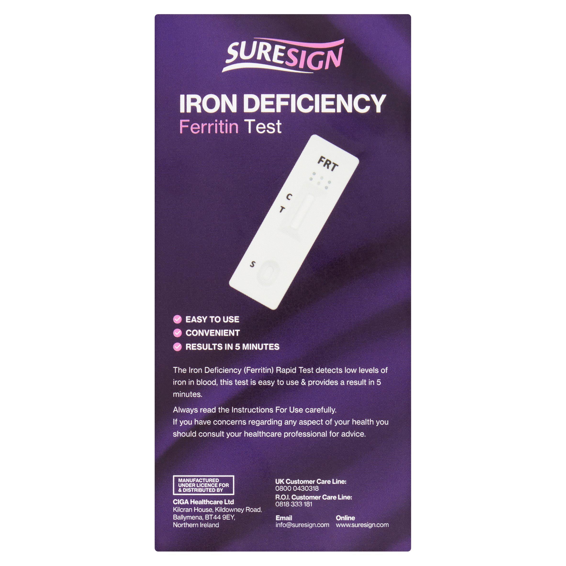 Suresign Iron Deficiency Ferritin Test GOODS Sainsburys   