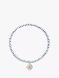Estella Bartlett Sienna Flower Charm Stretch Bracelet, Silver