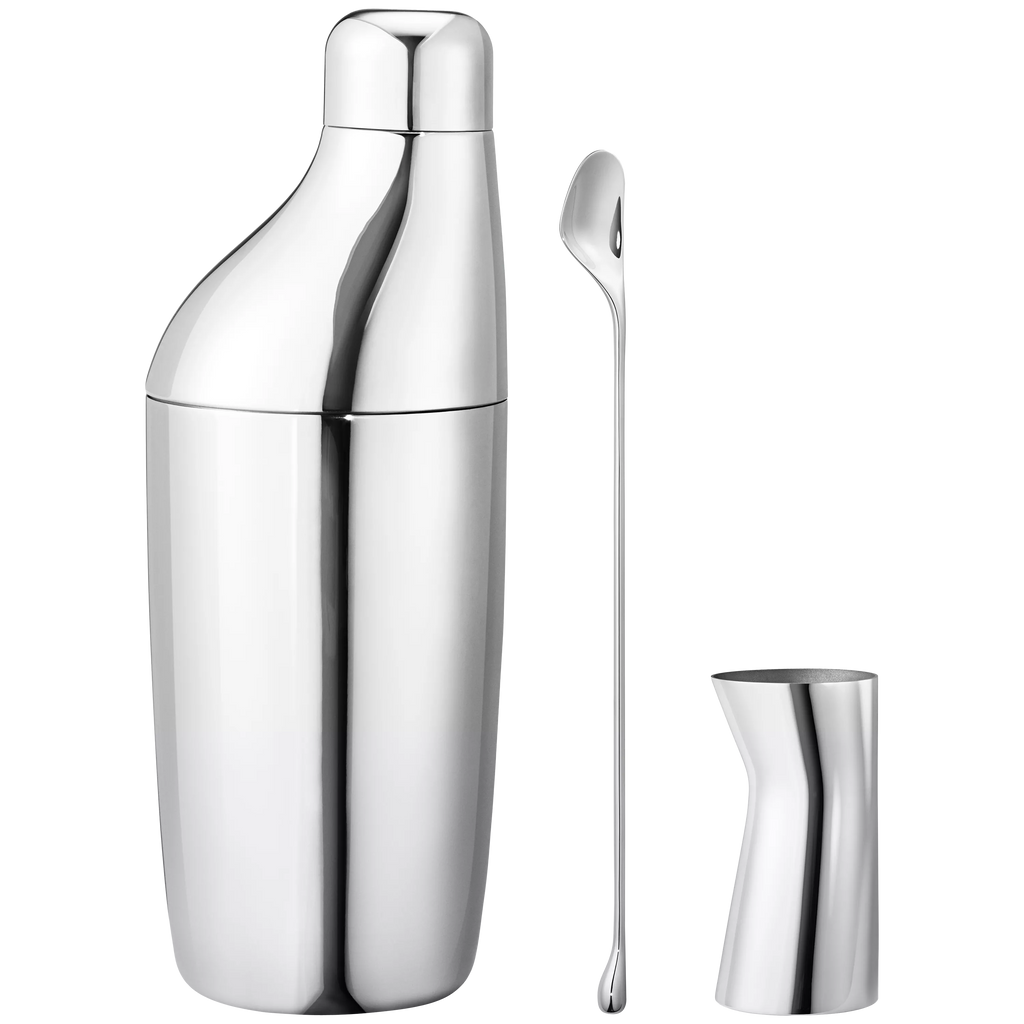 Georg Jensen Sky Cocktail Shaker, Stirring Spoon and Jigger Gift Set