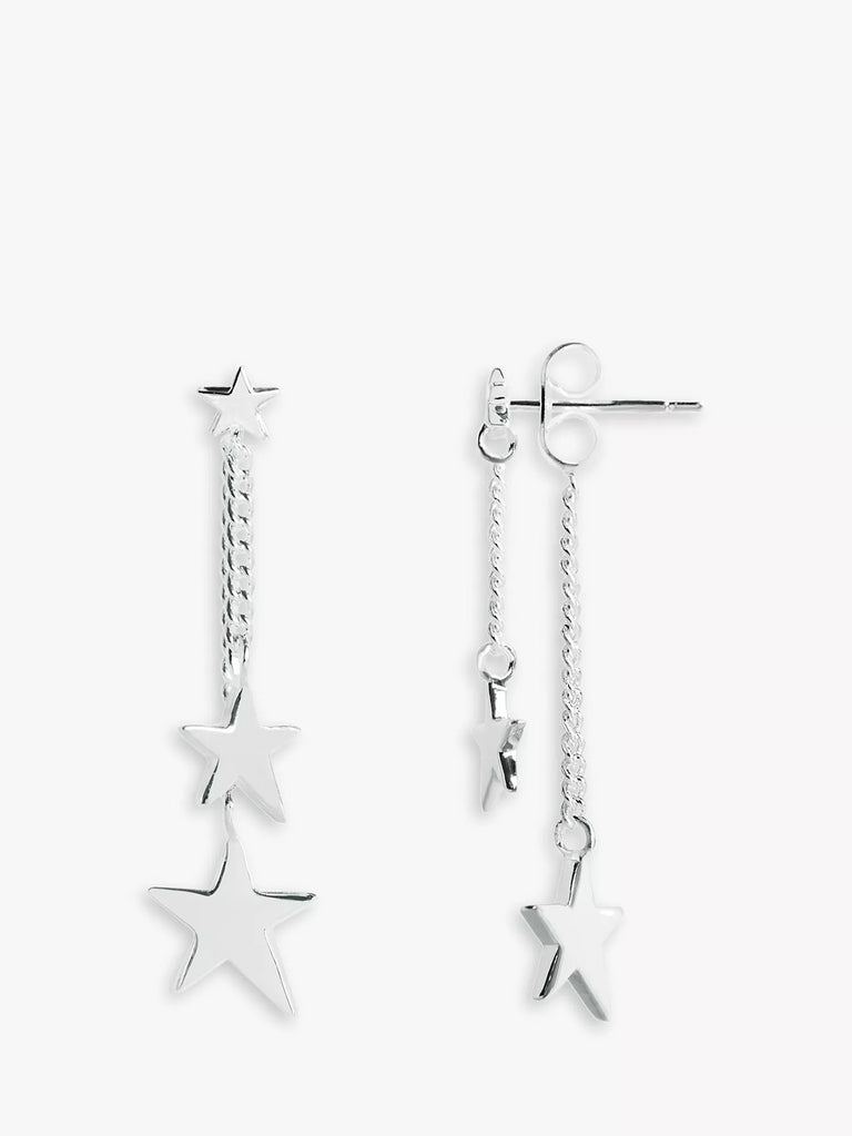 Joma Jewellery Karli Star Drop Earrings, Silver