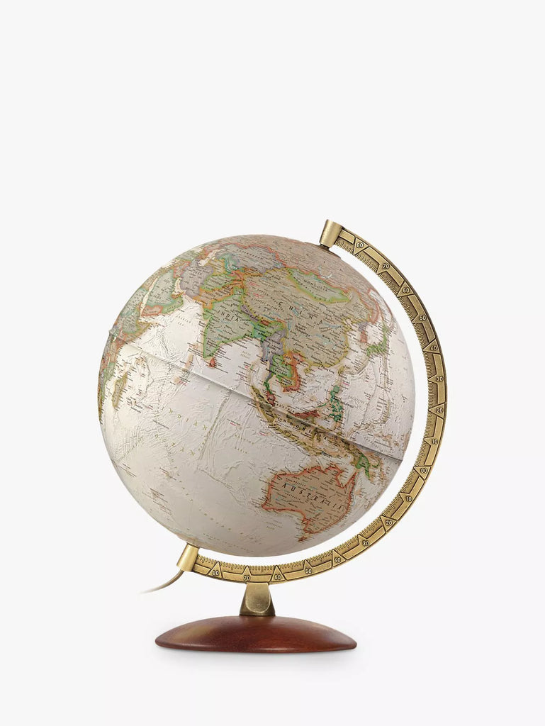 National Geographic Executive Brass Edge Globe, Brown, 30cm