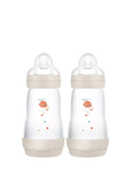 MAM Easy Start Anti-Colic Baby Bottle, 260ml, Pack of 2, Grey