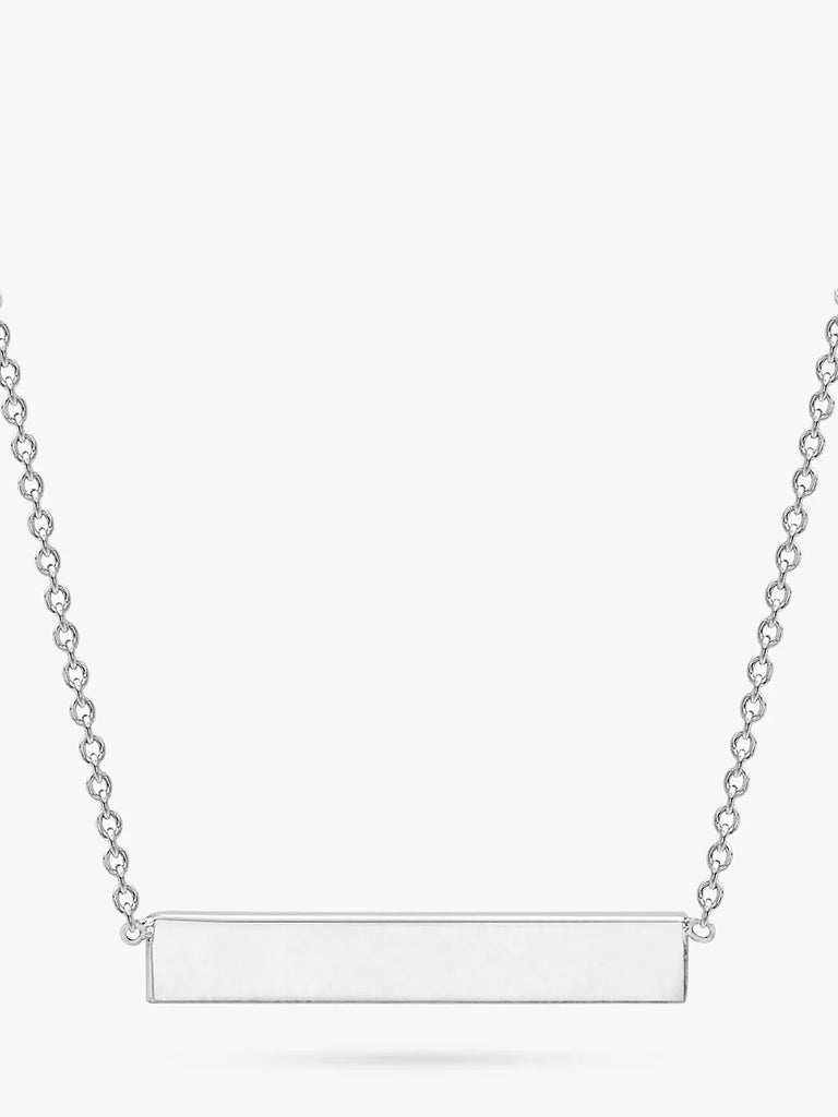 IBB Personalised 9ct White Gold Horizontal Bar Initial Pendant Necklace