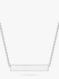 IBB Personalised 9ct White Gold Horizontal Bar Initial Pendant Necklace