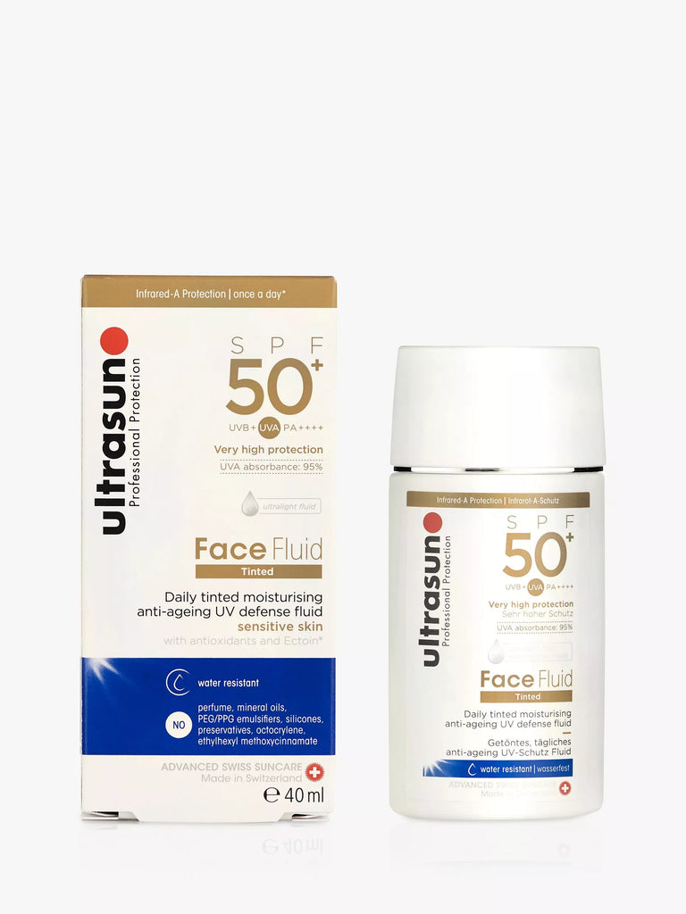 Ultrasun Face Fluid Tinted Moisturiser SPF 50+, Sensitive Skin, Tinted Honey