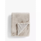 John Lewis Faux Fur Throw, Fawn