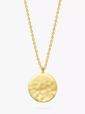 Estella Bartlett Hammered Disc Pendant Necklace, Gold