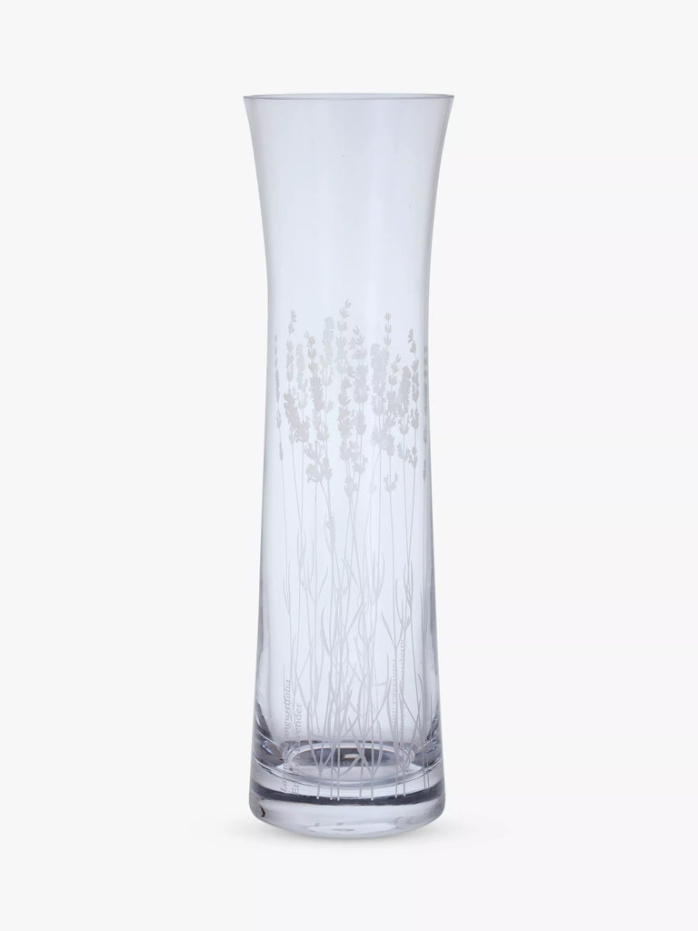 Dartington Crystal Bloom Lavender Glass Vase, H32cm, Clear