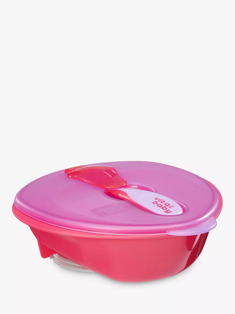 Vital Baby Nourish Power Suction Bowl and Spoon Set, Pink Fizz