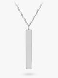 IBB Personalised 9ct White Gold Vertical Bar Pendant Necklace